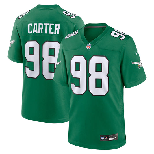 Philadelphia Eagles Jalen Carter Kelly Green Alternate Game Jersey