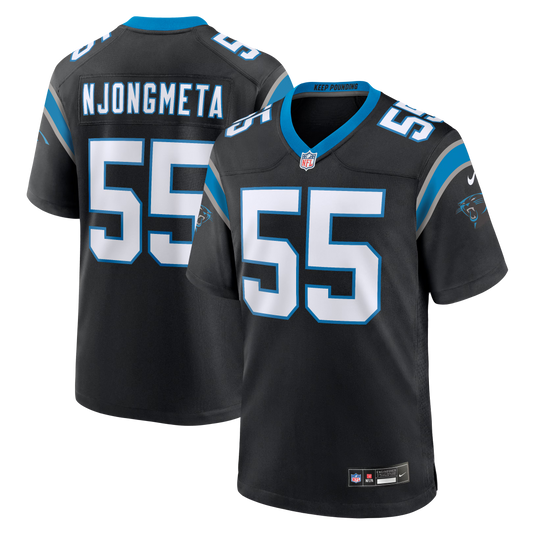 Carolina Panthers Maema Njongmeta Black Team Game Jersey