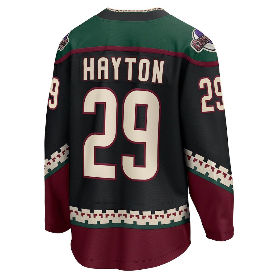 A.Coyotes #29 Barrett Hayton Home Breakaway Player Jersey - Black Stitched American Hockey Jerseys