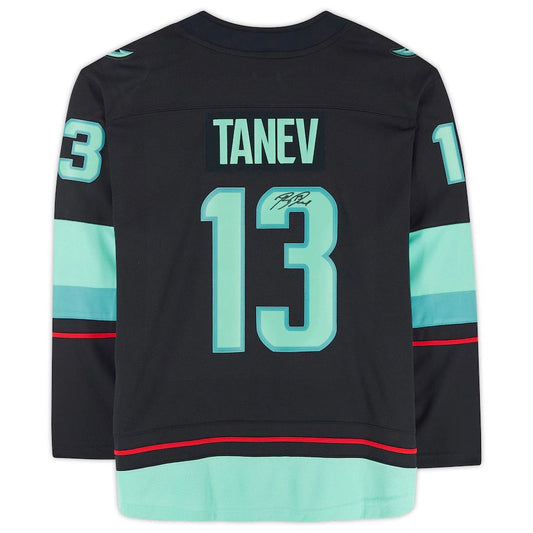 S.Kraken #13 Brandon Tanev   Breakaway Jersey with Inaugural Season Jersey Patch Blue Hockey Jerseys