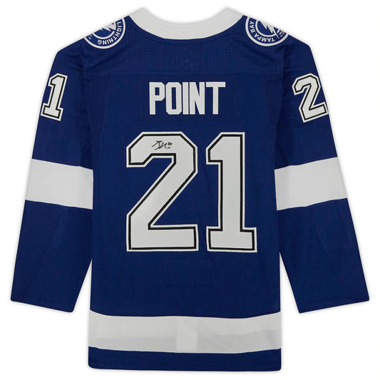 TB.Lightning #21 Brayden Point   Stanley Cup Champions with 2021 Stanley Cup Final Patch Blue Stitched American Hockey Jerseys