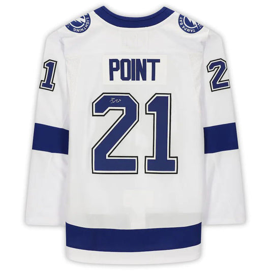 TB.Lightning #21 Brayden Point   with 2020 Stanley Cup Final Patch White Stitched American Hockey Jerseys