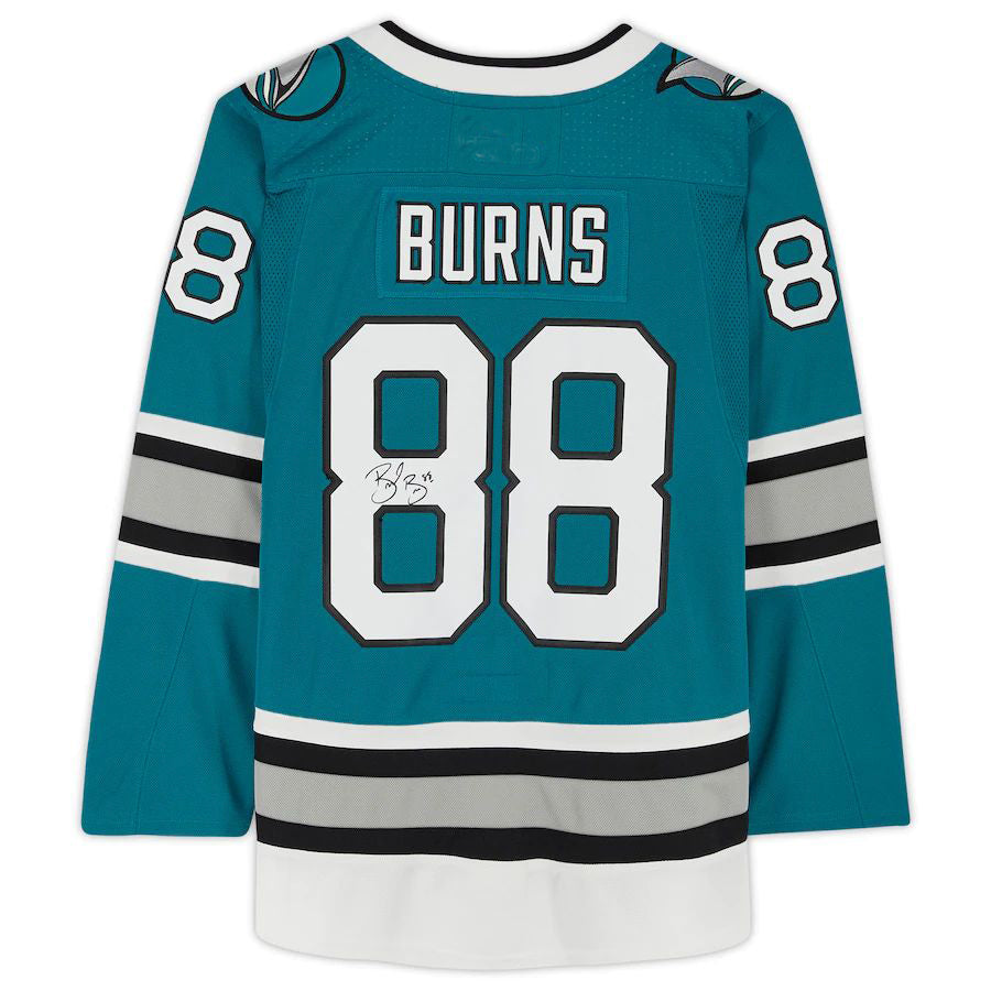 SJ.Sharks #88 Brent Burns   30th Anniversary Season  Jersey Teal Stitched American Hockey Jerseys