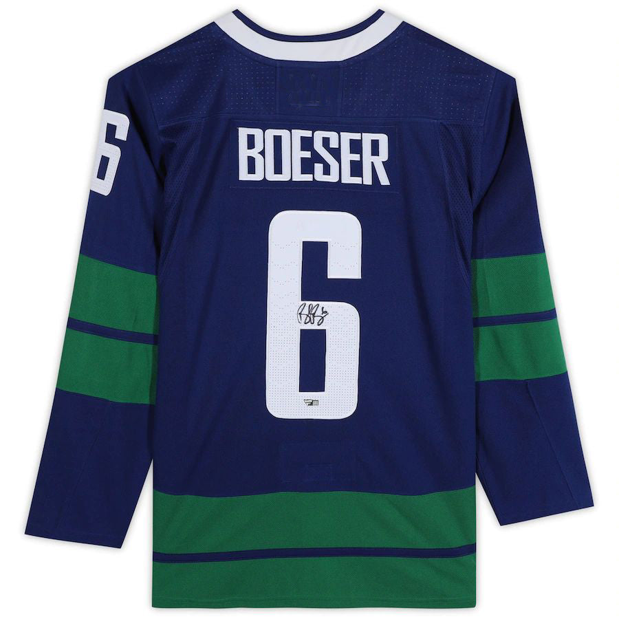 V.Canucks #6 Brock Boeser   Alternate Jersey Blue Stitched American Hockey Jerseys