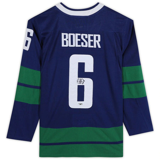 V.Canucks #6 Brock Boeser   Alternate Jersey Blue Stitched American Hockey Jerseys