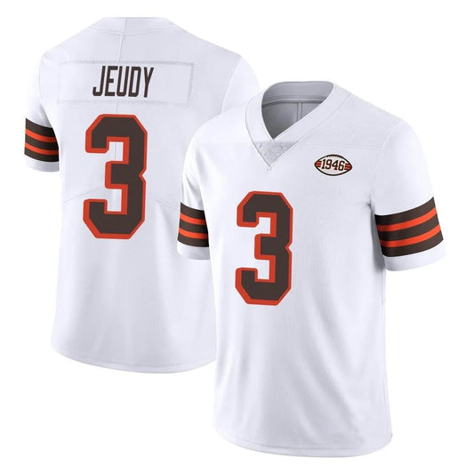 C.Browns #3 Jerry Jeudy Player White Vapor Limited Alternate Football Jerseys