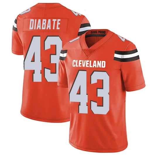 C.Browns #43 Mohamoud Diabate Player Orange Vapor Limited Football Jerseys