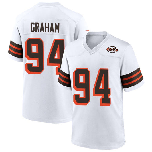 C.Browns #94 Mason Graham Player 1946 Collection Alternate White Football Jerseys