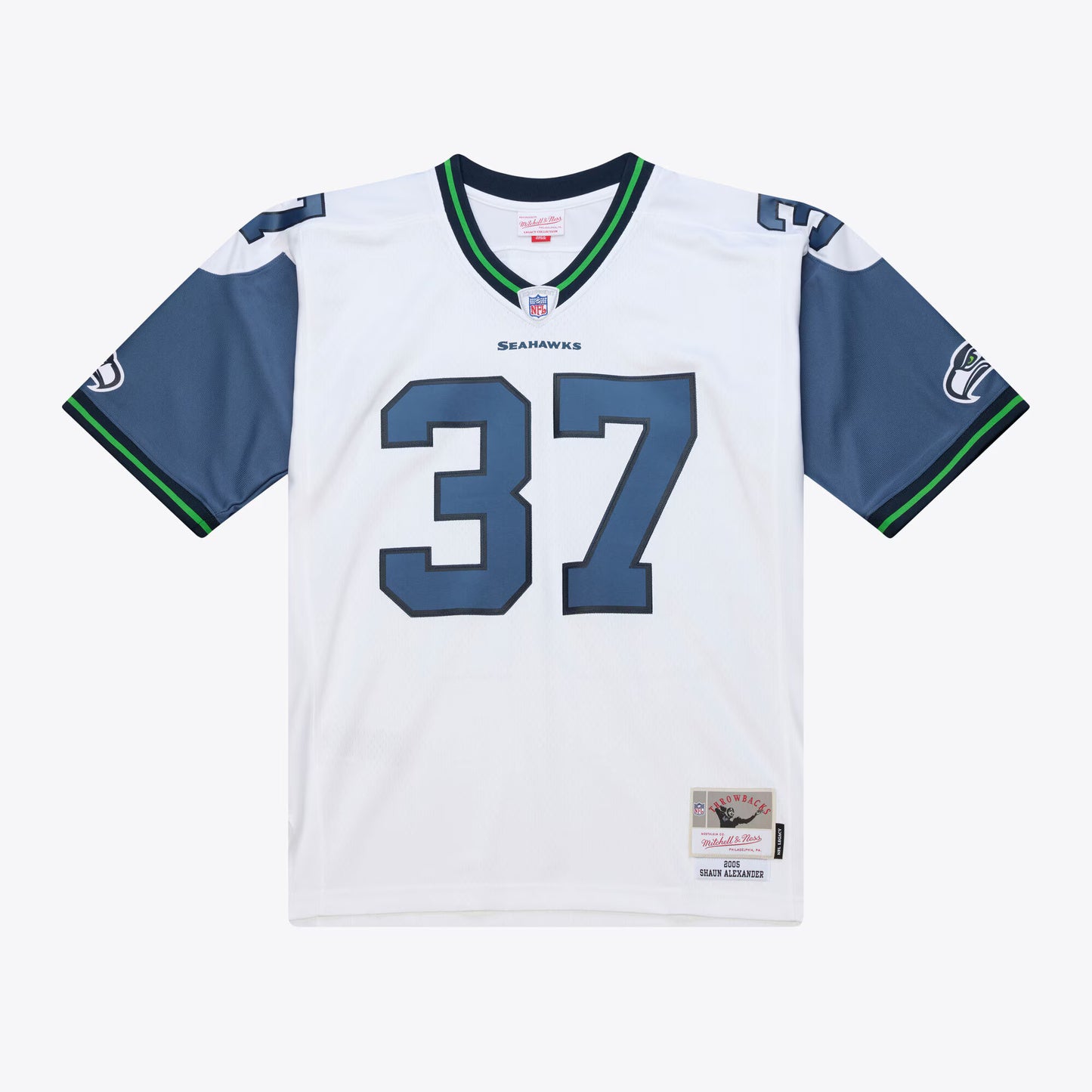 Seattle Seahawks Shaun Alexander Mitchell & Ness White 2005 Legacy Throwback Replica Jersey