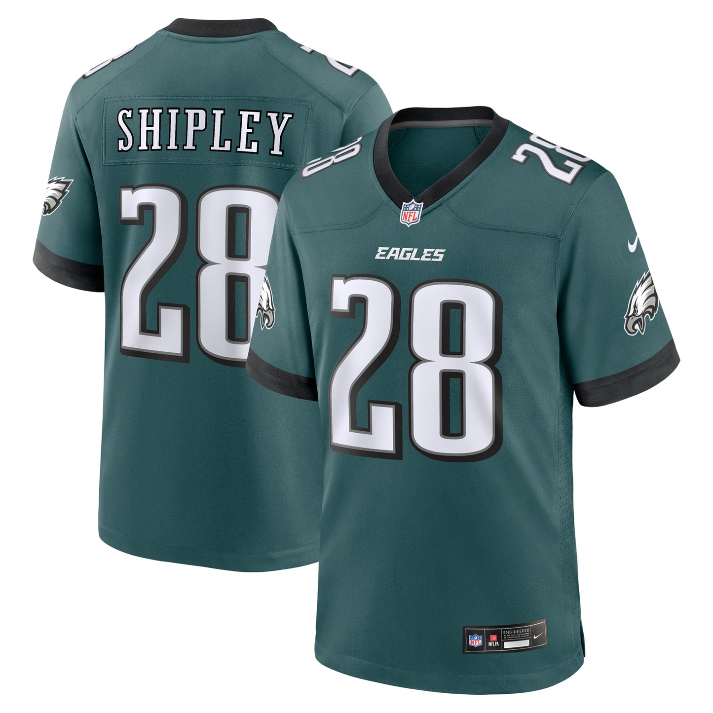 Philadelphia Eagles Will Shipley Midnight Green Team Game Jersey