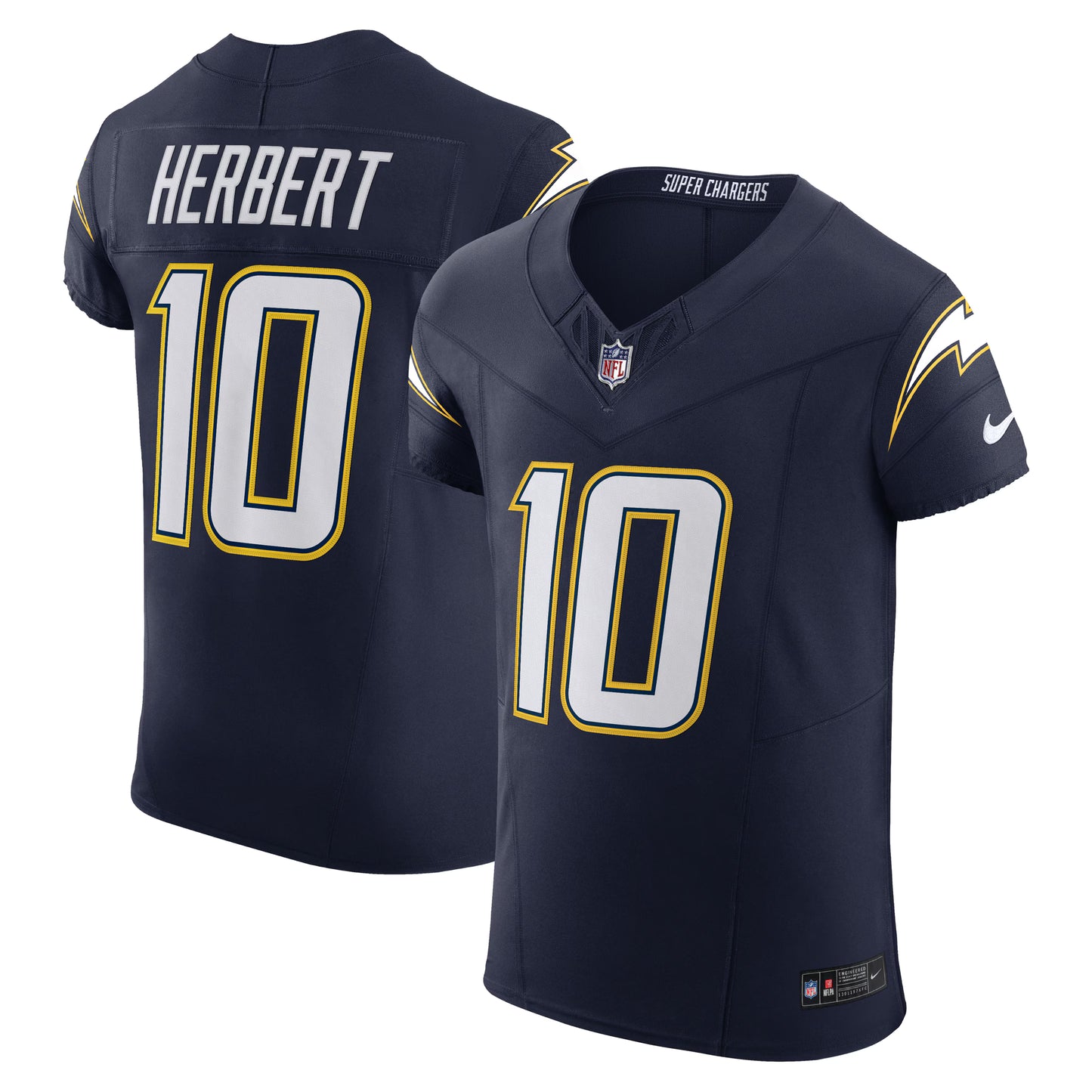 Los Angeles Chargers Justin Herbert Navy Alternate Super Chargers Vapor F.U.S.E. Elite Jersey