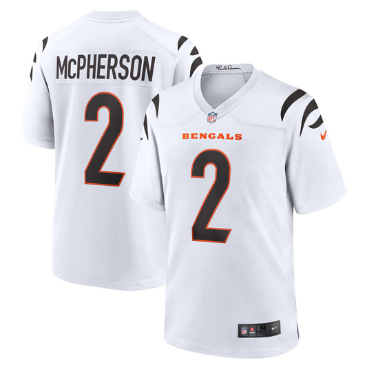 Cincinnati Bengals Evan McPherson White Game Player Jersey