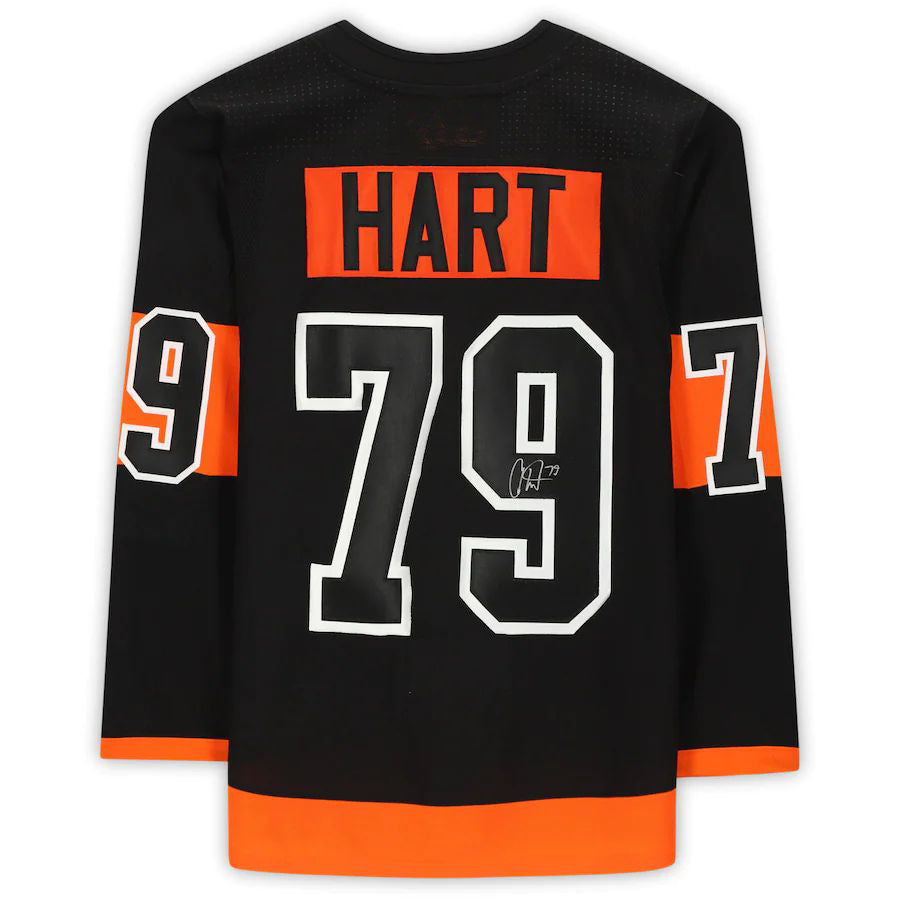 P.Flyers #79 Carter Hart   Black Stitched American Hockey Jerseys