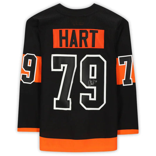 P.Flyers #79 Carter Hart   Black Stitched American Hockey Jerseys
