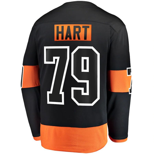 P.Flyers #79 Carter Hart Alternate Premier Breakaway Player Jersey Stitched American Hockey Jerseys