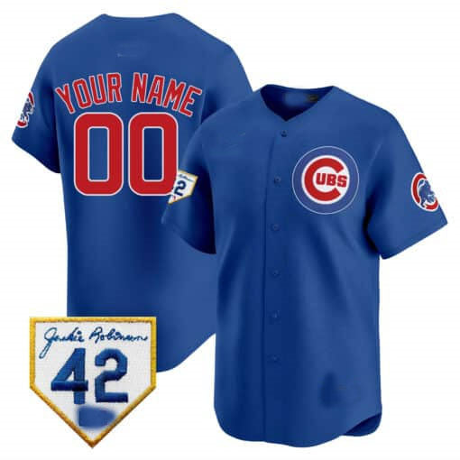 Custom Chicago Cubs 2024 Jackie Robinson Patch Vapor Premier Limited V2C All Stitched Baseball Jersey