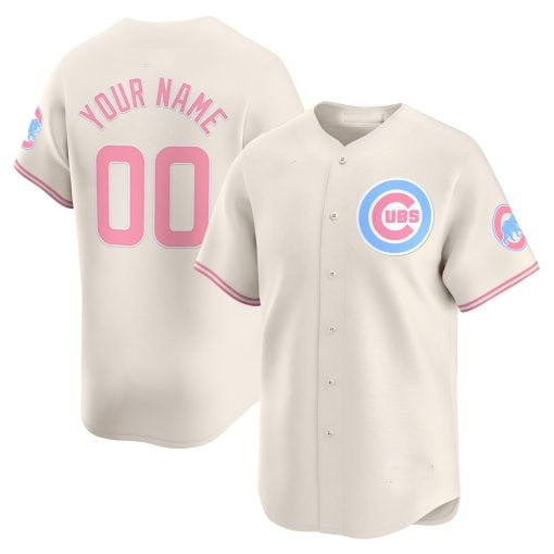 Custom Chicago Cubs Bubblegum Pink Vapor Premier LimitedC All Stitched Baseball Jersey