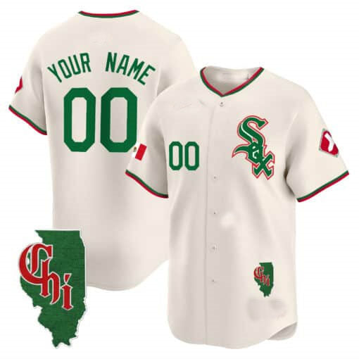 Custom Chicago White Sox Mexico Vapor Premier Limited ?Illinois Patch ?All Stitched Baseball Jersey