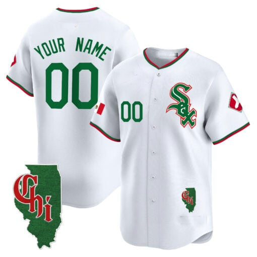 Custom Chicago White Sox Mexico Vapor Premier Limited ?Illinois Patch ?All Stitched Baseball Jersey