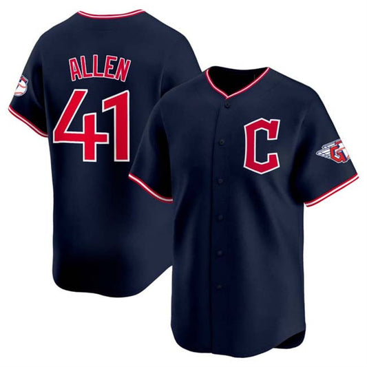 Cleveland Guardians #41 Carlos Santana Navy 2025 Alternate Limited Stitched Baseball Jersey