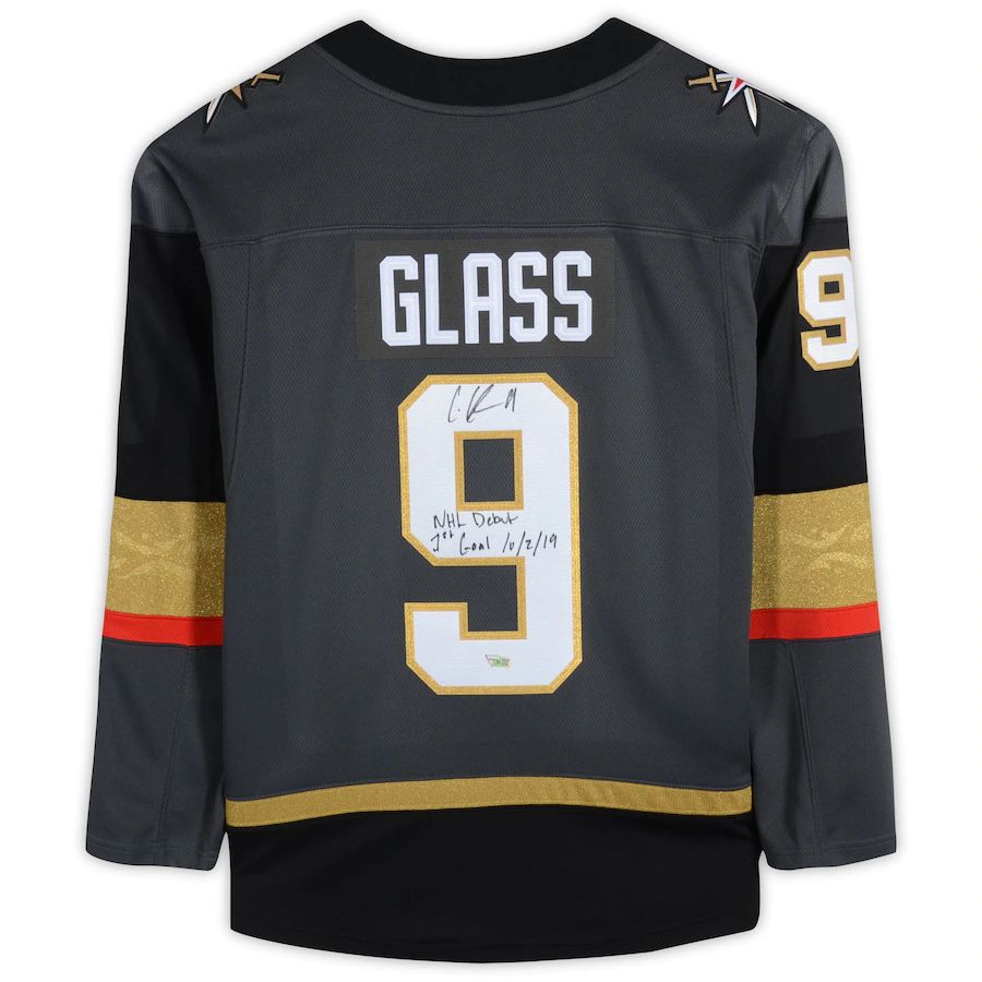 V.Golden Knights #9 Cody Glass   Breakaway Jersey with Multiple Inscriptions Stitched American Hockey Jerseys