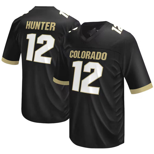 C.Buffaloes #12 Travis Hunter Original Retro Brand NIL Football Player Jersey ?Black American College Jerseys