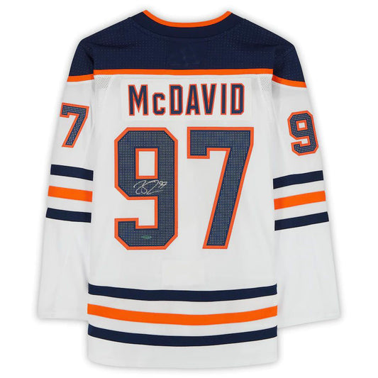 E.Oilers #97 Connor McDavid   Jersey Upper Deck White Stitched American Hockey Jerseys