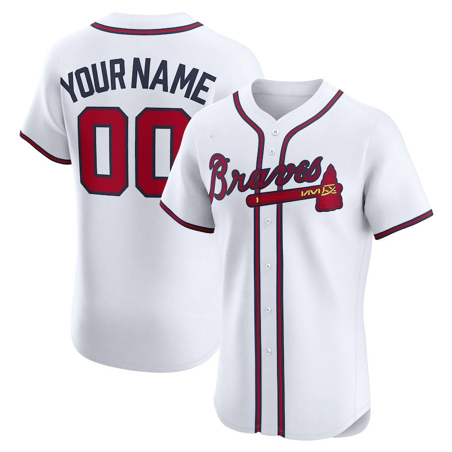 Custom Atlanta Braves Home Elite Jersey ?White Baseball Jerseys
