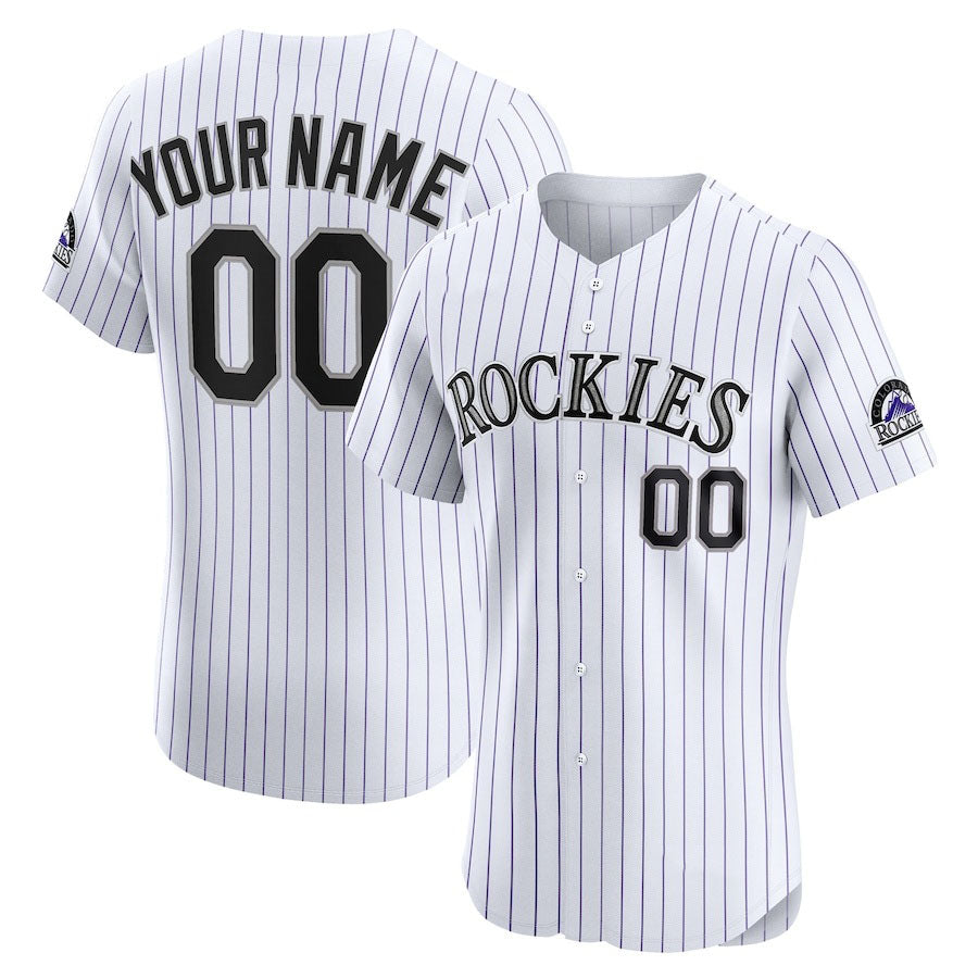 Custom Colorado Rockies Home Elite Jersey ?White Baseball Jerseys