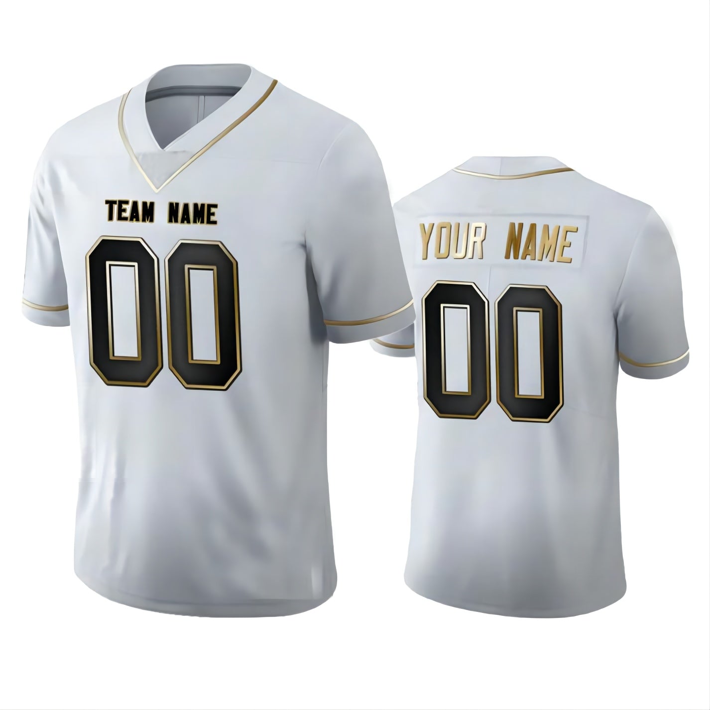 Custom W.Redskins Team Any Team and Number and Name White Golden Edition American Jerseys Stitched Jersey Football Jerseys