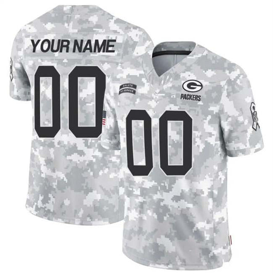 Custom GB.Packers Arctic Camo Salute To Service Limited Stitched Football Jerseys