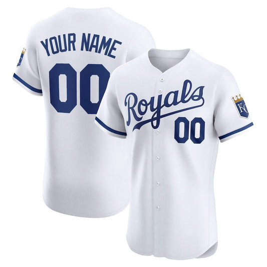 Custom Kansas City Royals Home Elite Jersey ?White Stitched Baseball Jersey