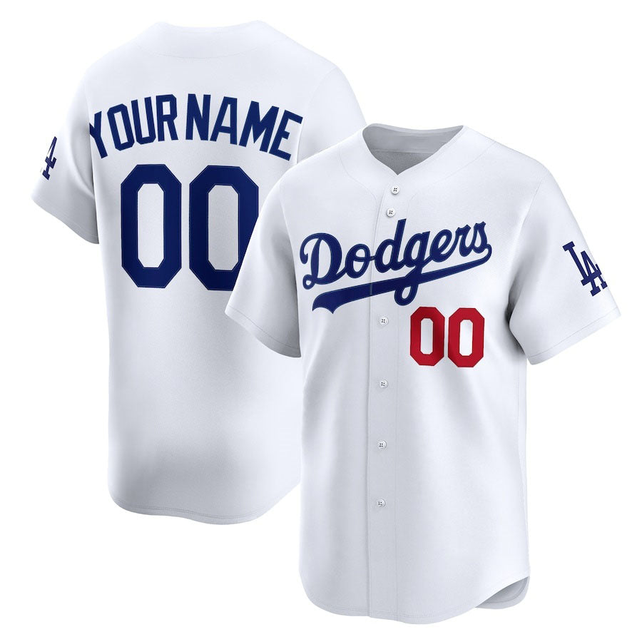 Custom Los Angeles Dodgers Home Limited Jersey ?White Stitched Baseball Jersey