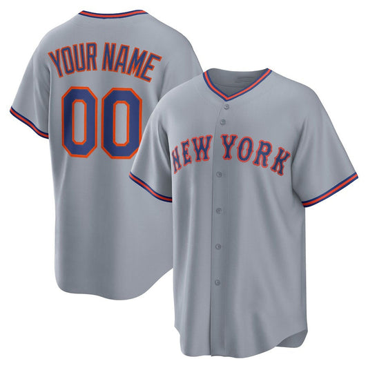 Custom New York Mets Away Jersey4u 2.0 Jersey ?Gray Stitched Baseball Jersey