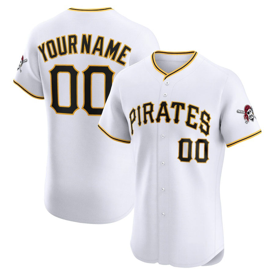 Custom Pittsburgh Pirates Home Elite Jersey ?White Stitched Baseball Jersey