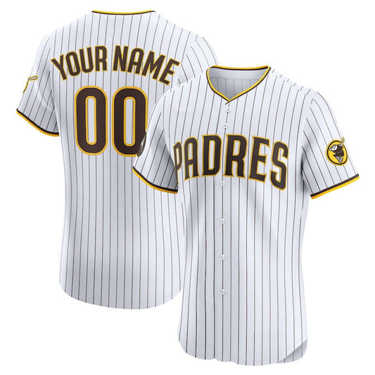 Custom San Diego Padres Home Elite Sponsor Patch Jersey ?White Stitched Baseball Jersey