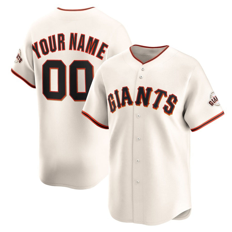 Custom San Francisco Giants Home Limited Jersey ?Cream Stitched Baseball Jersey
