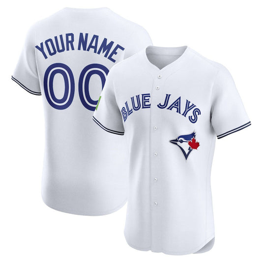 Custom Toronto Blue Jays Home Elite Sponsor Patch Jersey ?White Stitched Baseball Jersey