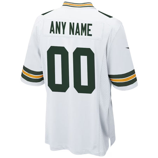 Custom GB.Packers White Home Game Football Jerseys