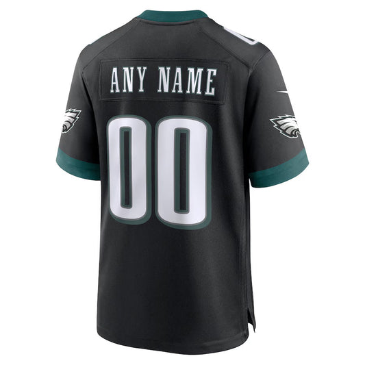 Custom P.Eagles Black Stitched Alternate Game Football Jerseys