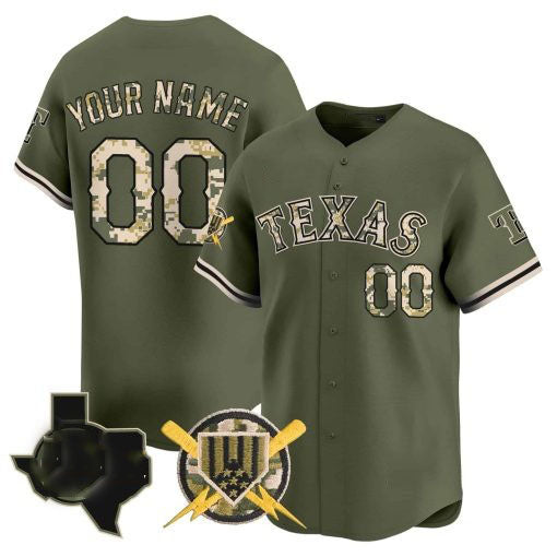 Custom Texas Rangers Armed Forces Day Vapor Premier Limited Jersey ?All Stitched Baseball Jersey