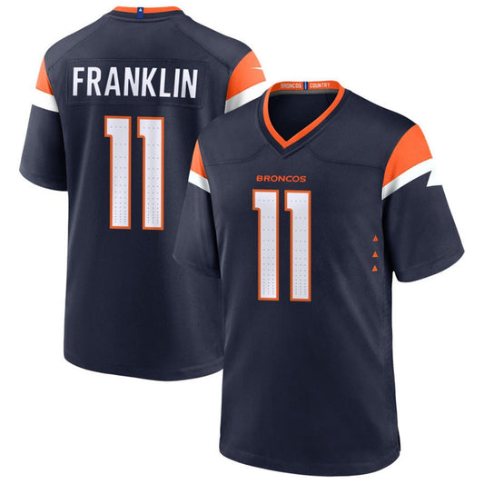 D.Broncos #11 Troy Franklin Player Navy Home Game Football Jerseys