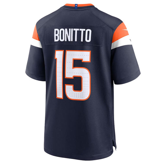 D.Broncos #15 Nik Bonitto Player Navy Home Game Football Jerseys