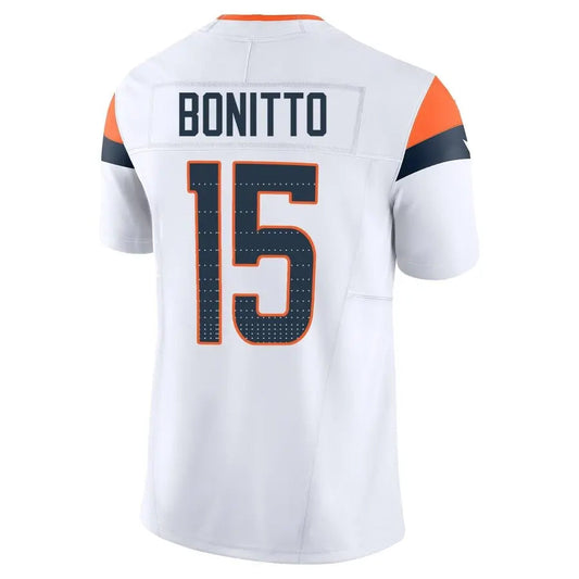 D.Broncos #15 Nik Bonitto Player White Vapor F.U.S.E. Limited Football Jerseys