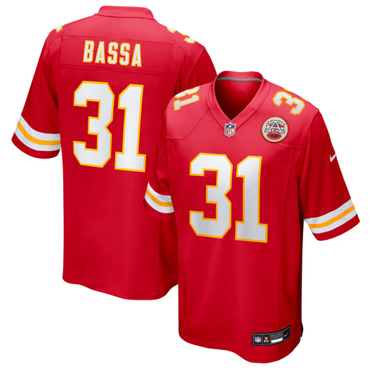 Kansas City Chiefs Jeffrey Bassa Red Team Game Jersey