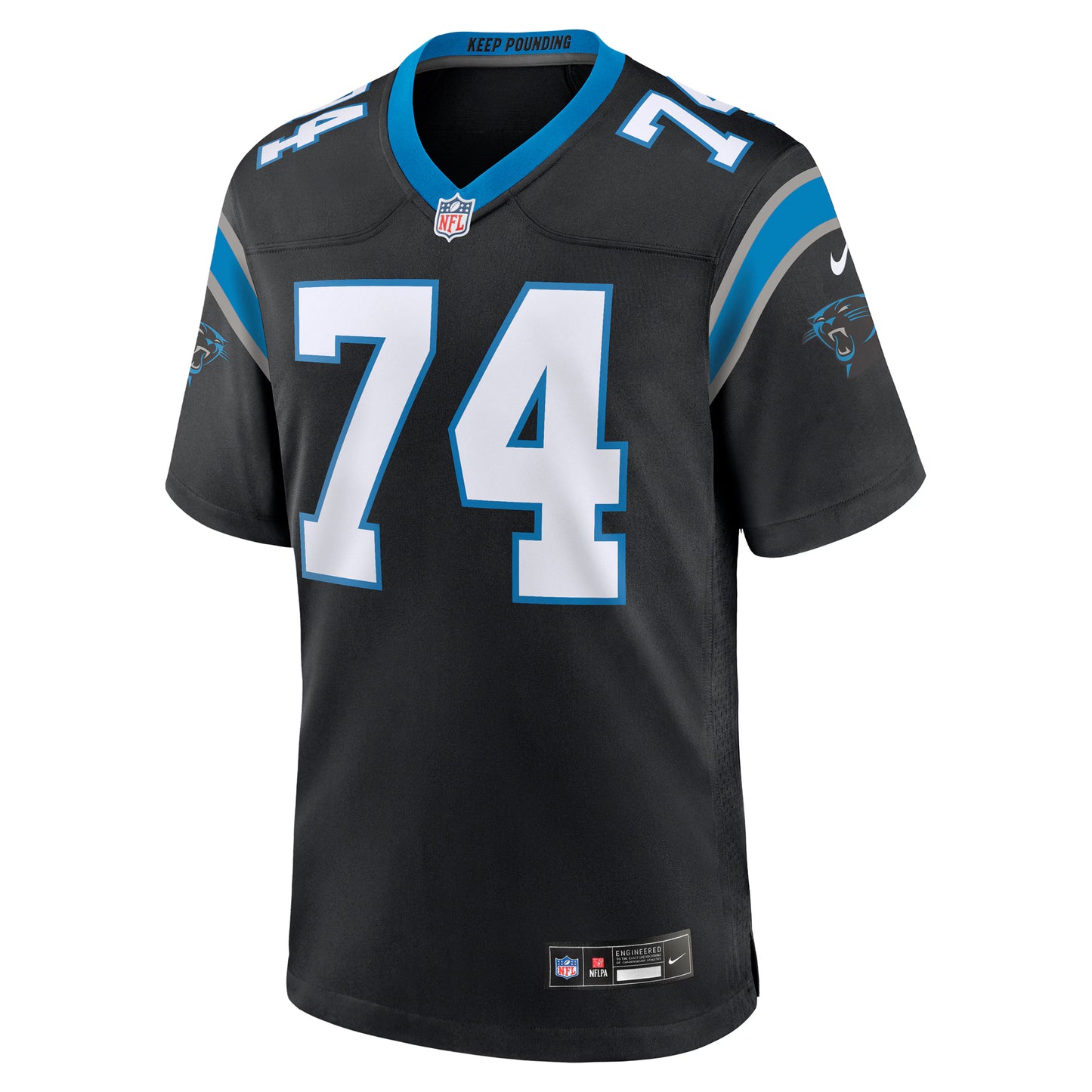 Carolina Panthers Jake Curhan Black Team Game Jersey