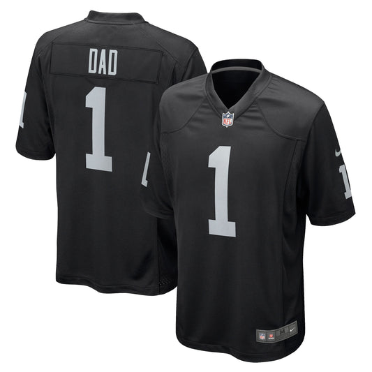 Las Vegas Raiders Number 1 Dad Black Game Jersey