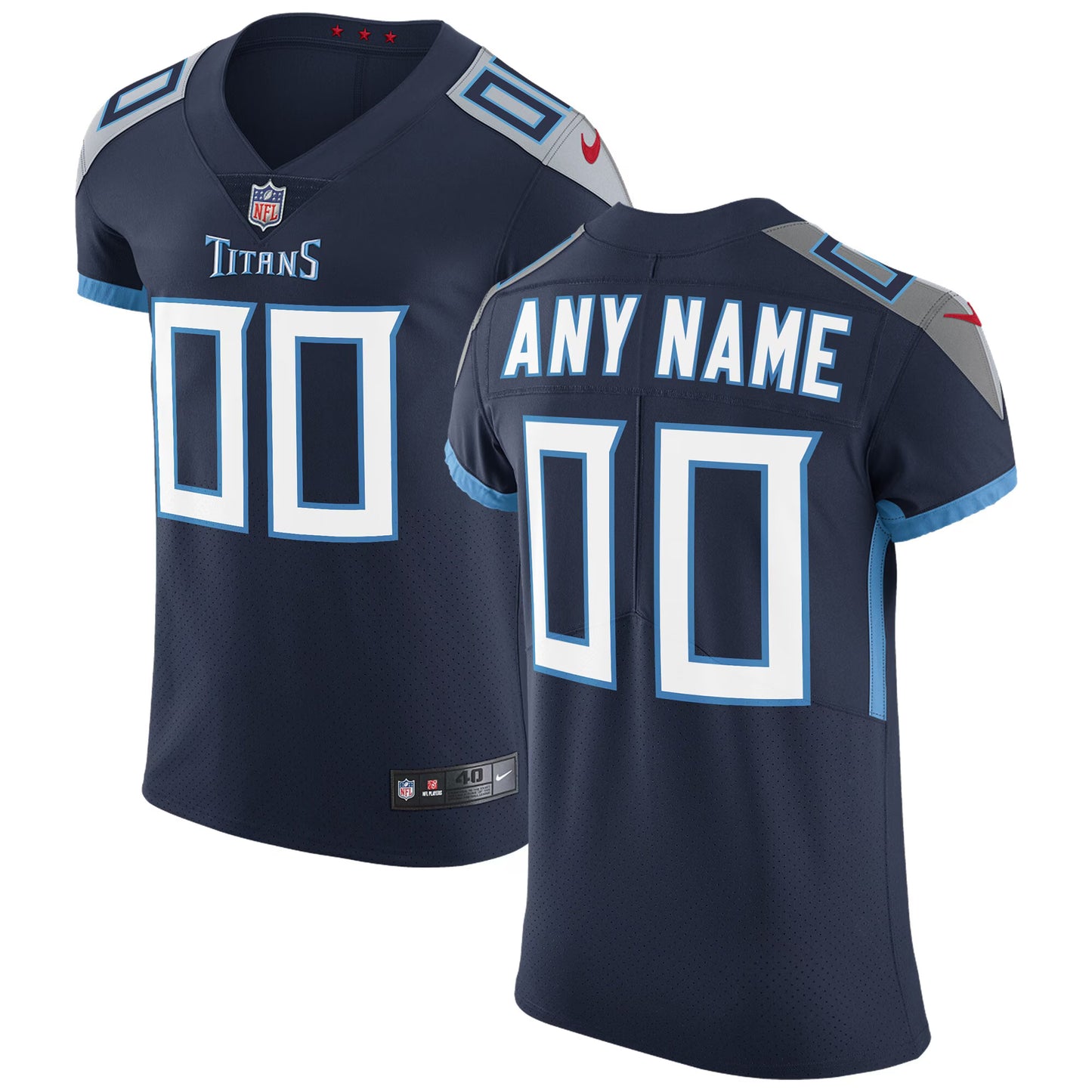 Tennessee Titans Navy Vapor Untouchable Custom Elite Jersey