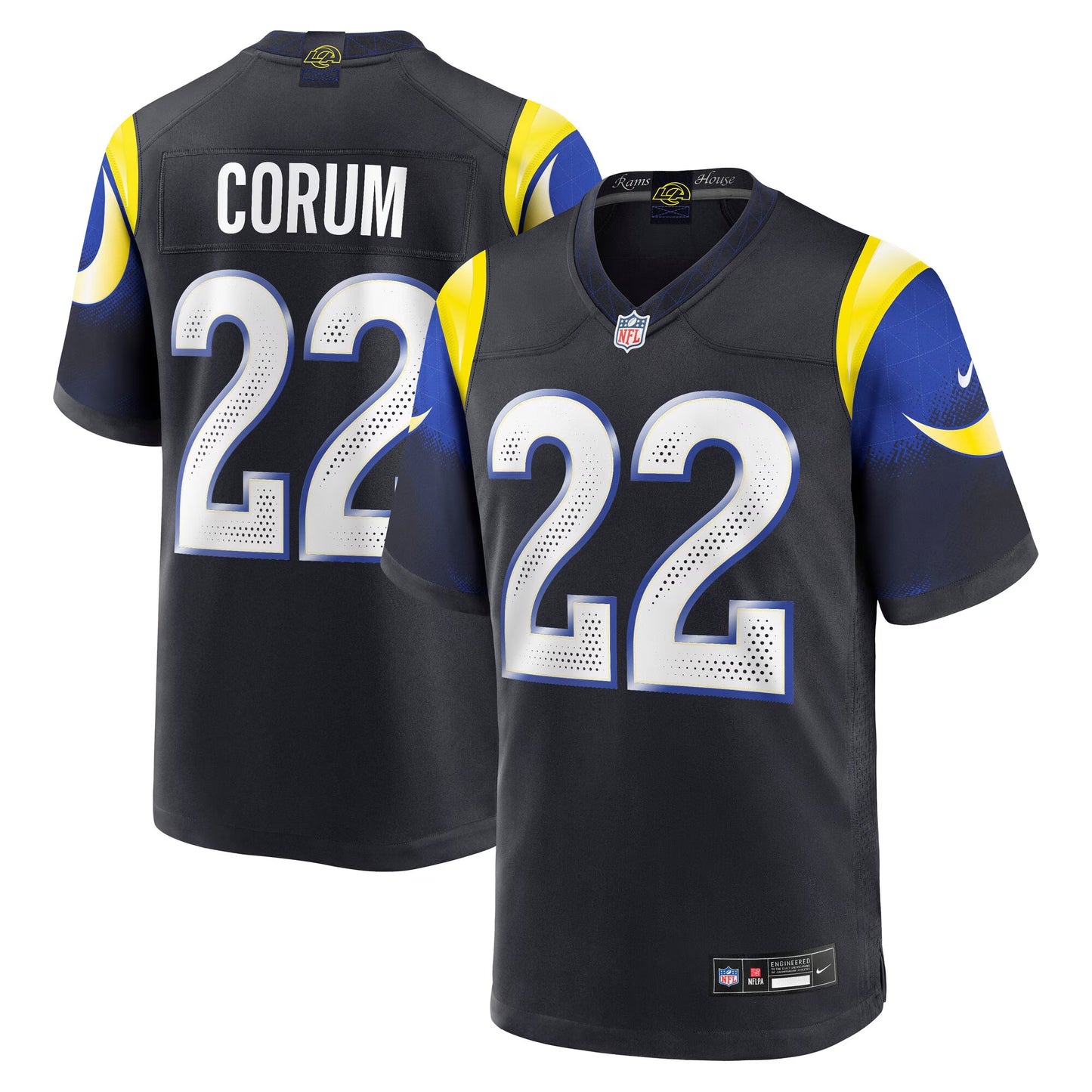 Los Angeles Rams Blake Corum Midnight Blue 2025 Rivalries Collection Game Jersey
