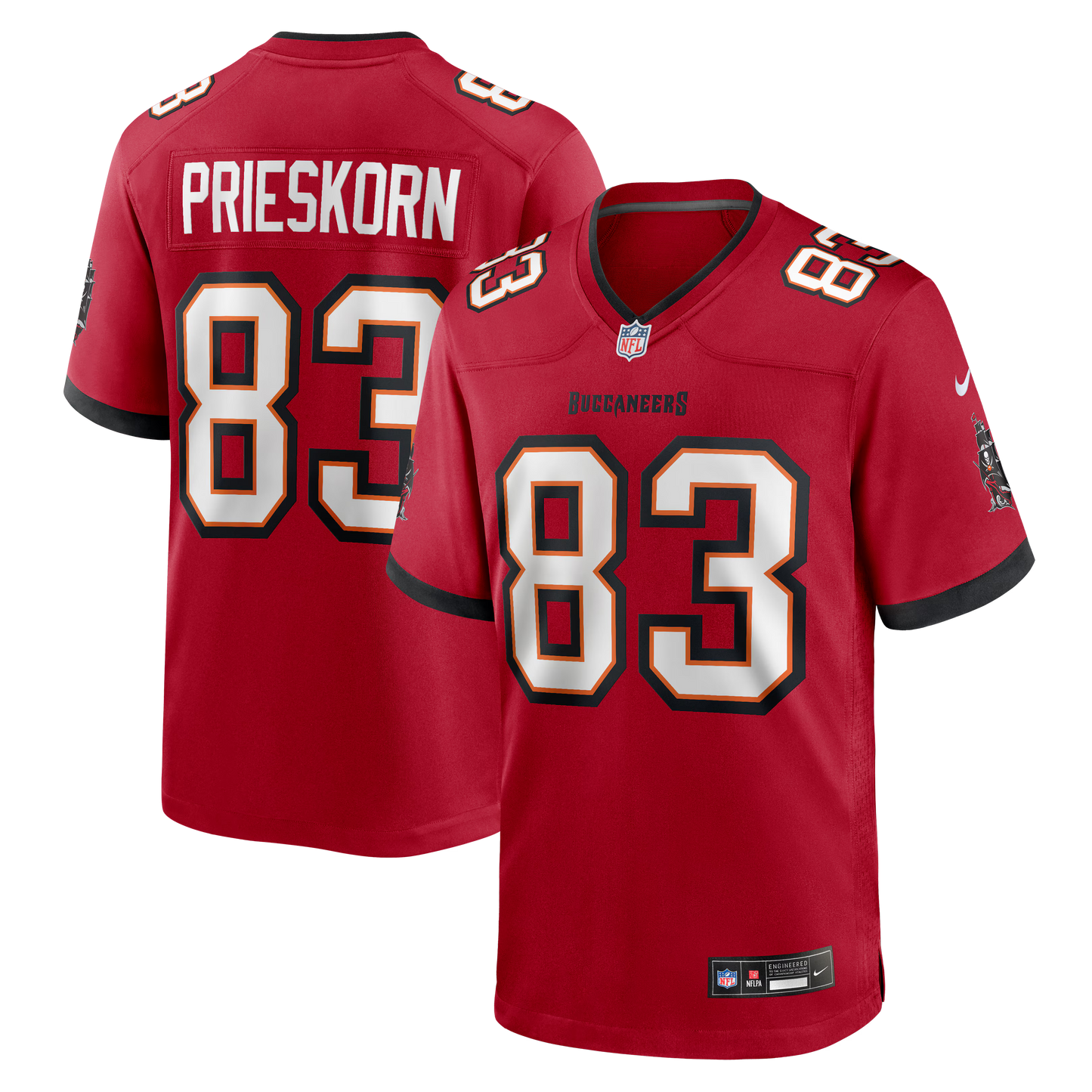 Tampa Bay Buccaneers Caden Prieskorn Red Team Game Jersey